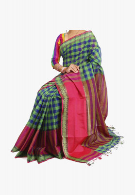 Multicolor Slick Cotton Saree