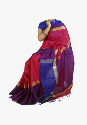 Multicolor Slick Cotton Saree