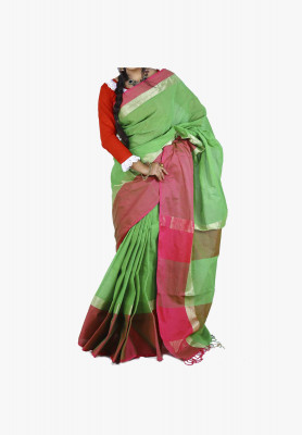 Multicolor Slick Cotton Saree