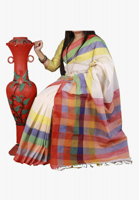 Multicolor Slick Cotton Saree