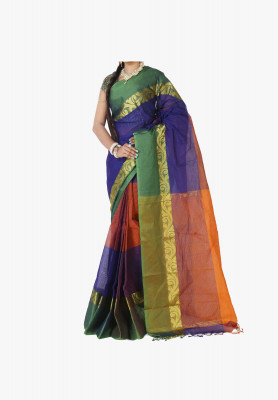 Multicolor Slick Cotton Saree