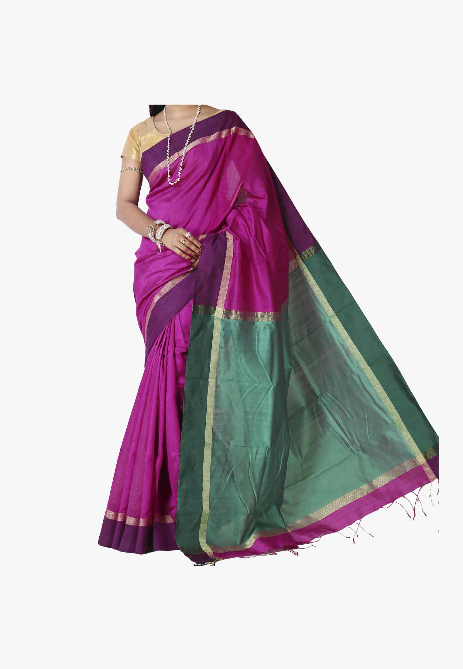 Purple Slick Cotton Saree