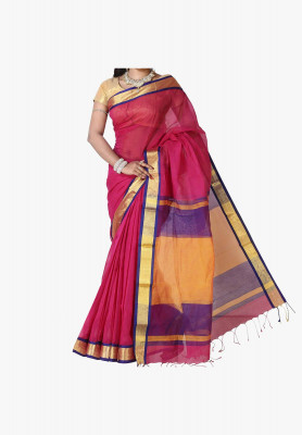 Multicolor Slick Cotton Saree
