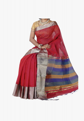 Multicolor Slick Cotton Saree