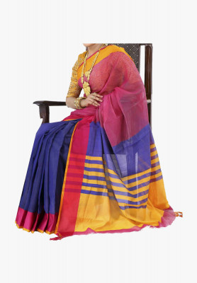 Multicolor Slick Cotton Saree