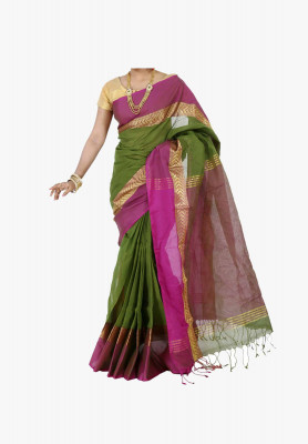 Multicolor Slick Cotton Saree