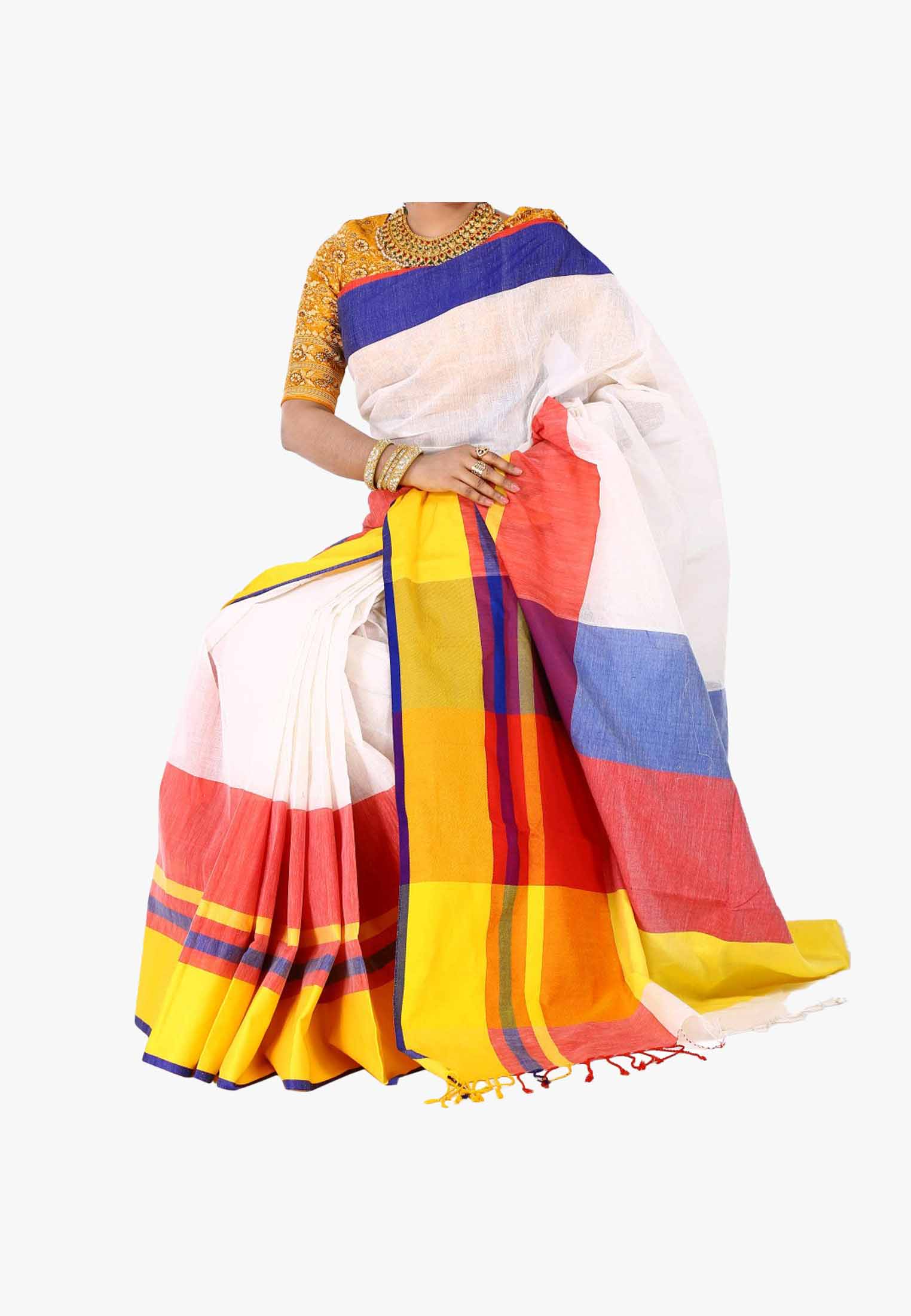 Multicolor Slick Cotton Saree