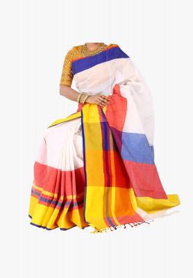 Multicolor Slick Cotton Saree