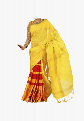 Yellow Cotton Saree