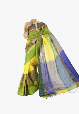 Multicolor Slick Cotton Saree