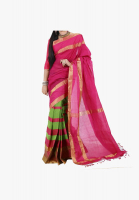 Maroon Slick Cotton Saree