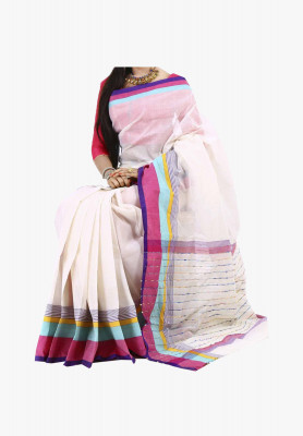 Multicolor Slick Cotton Saree