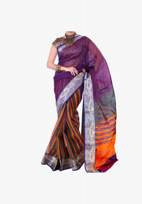Multicolor Slick Cotton Saree