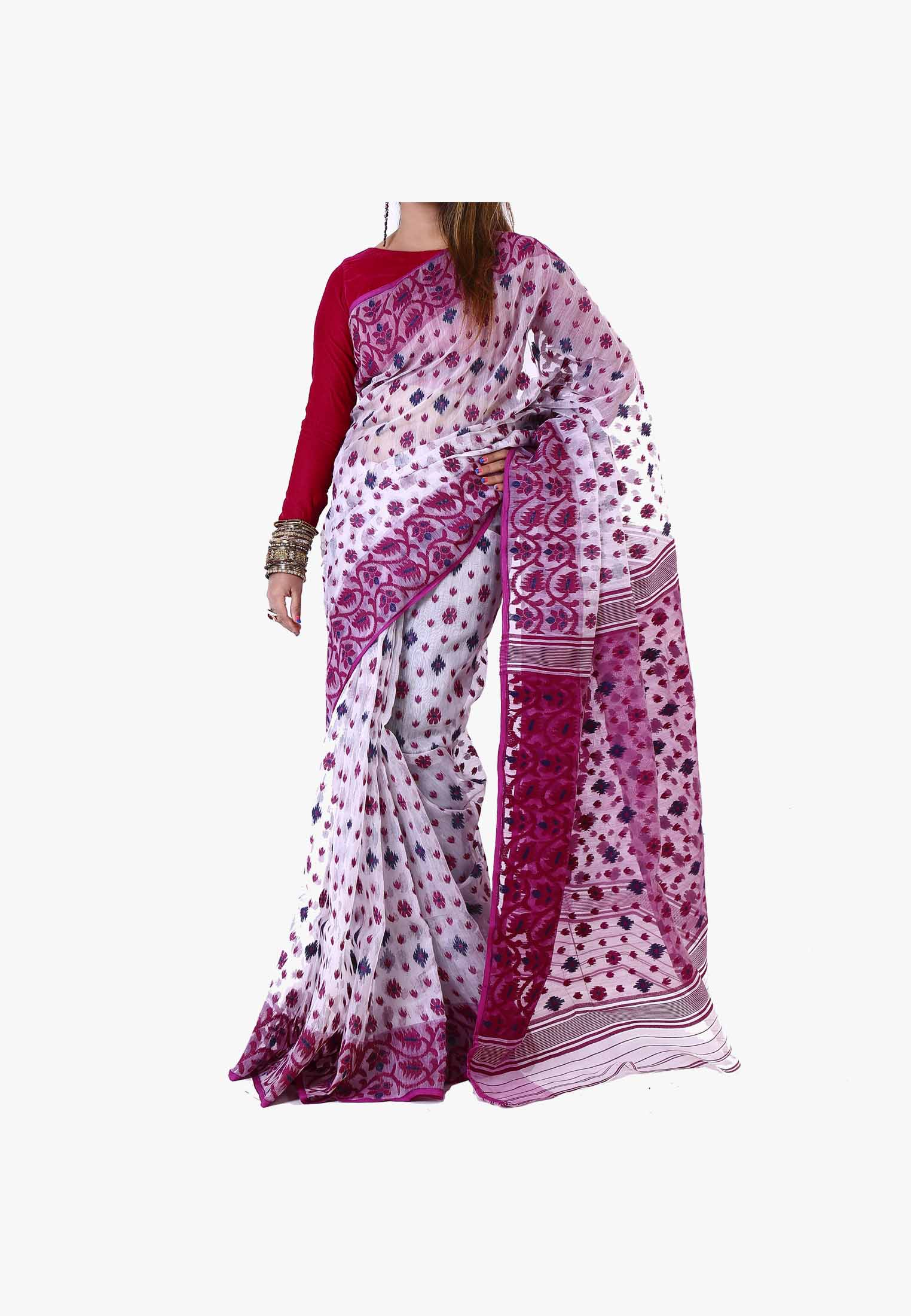 Multicolor Slick Cotton Saree