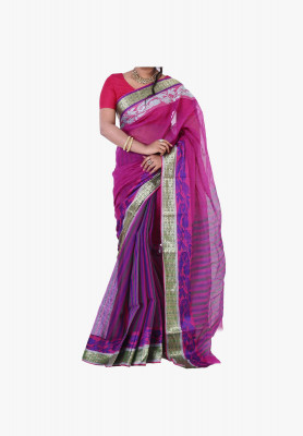 maroon Slick Cotton Saree