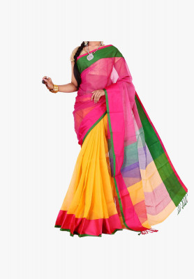 Multicolor Slick Cotton Saree