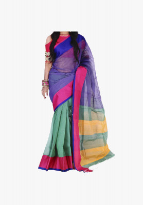 Multicolor Slick Cotton Saree