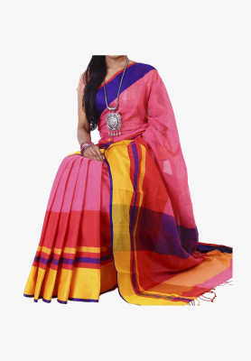 Multicolor Slick Cotton Saree