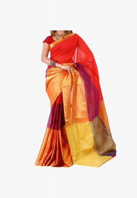 Multicolor Slick Cotton Saree