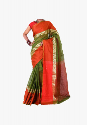 Multicolor Slick Cotton Saree
