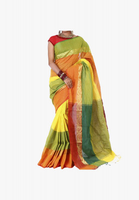 Multicolor Slick Cotton Saree