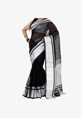 Black color Slick Cotton Saree