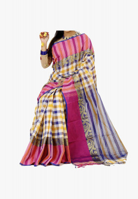 Multicolor Slick Cotton Saree