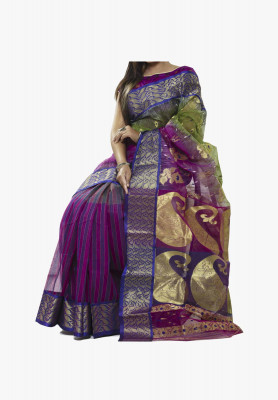 Multicolor Slick Cotton Saree