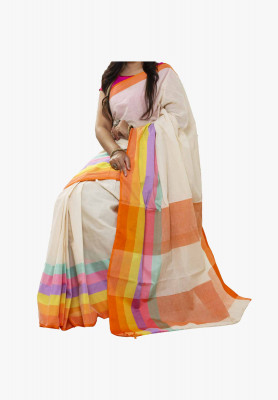 Multicolor Slick Cotton Saree