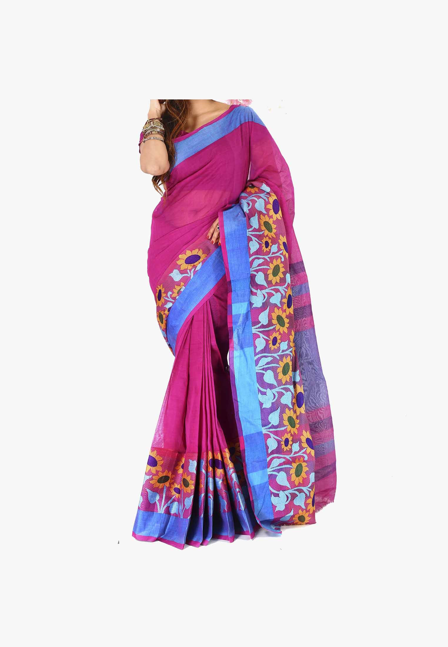 Multicolor Slick Cotton Saree