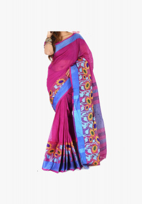 Multicolor Slick Cotton Saree
