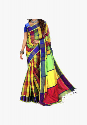 Multi-color cotton silk Saree
