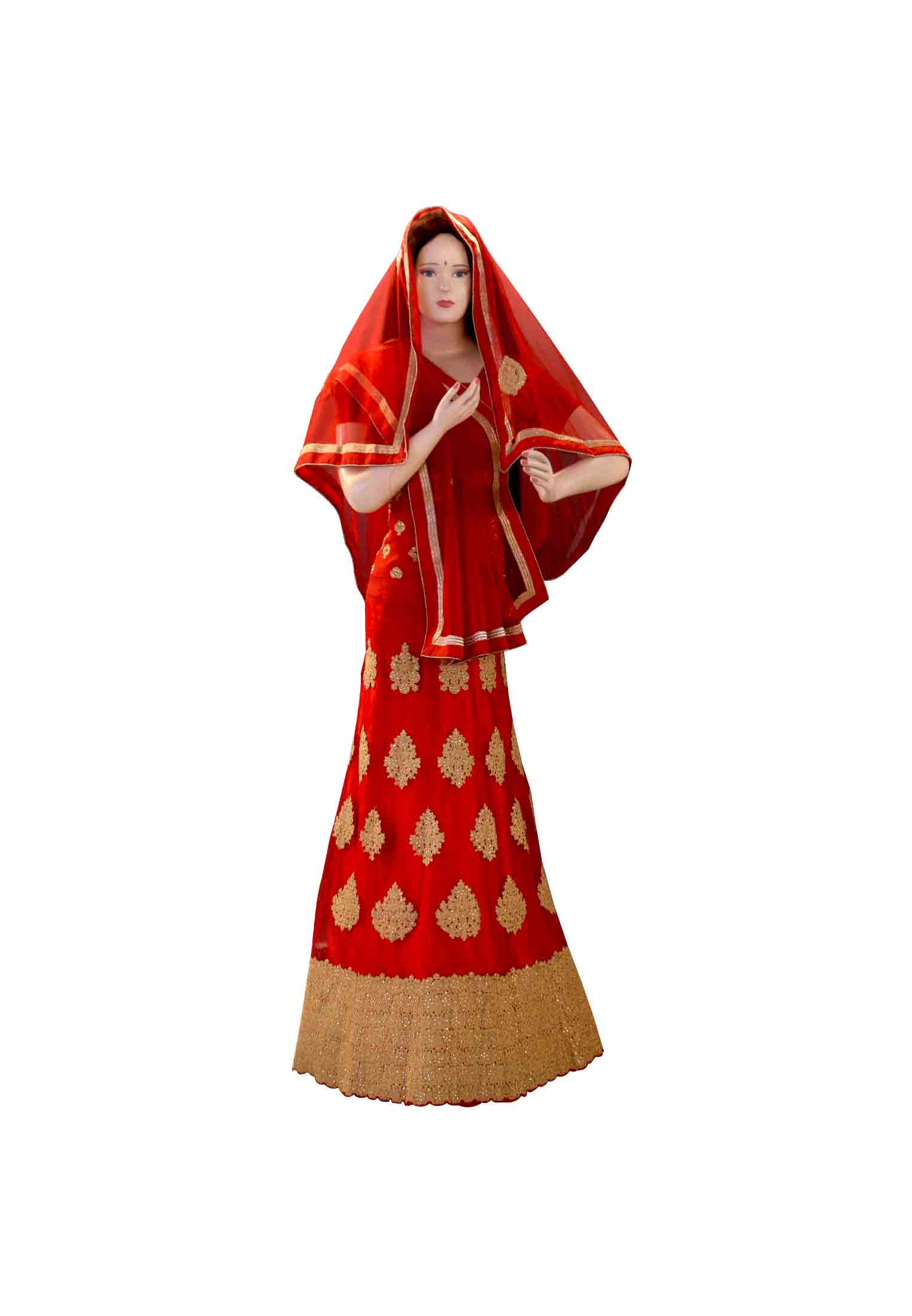 Red Stone Bombay Lehenga 