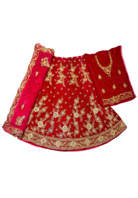 Kery stone golden-magenta Indian lehenga