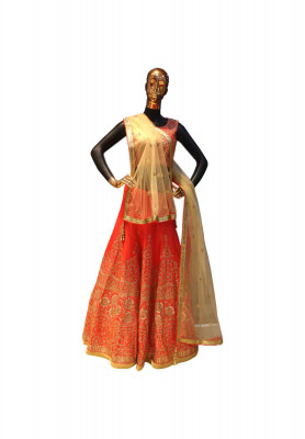 Magenta Silk-stone Indian lehenga